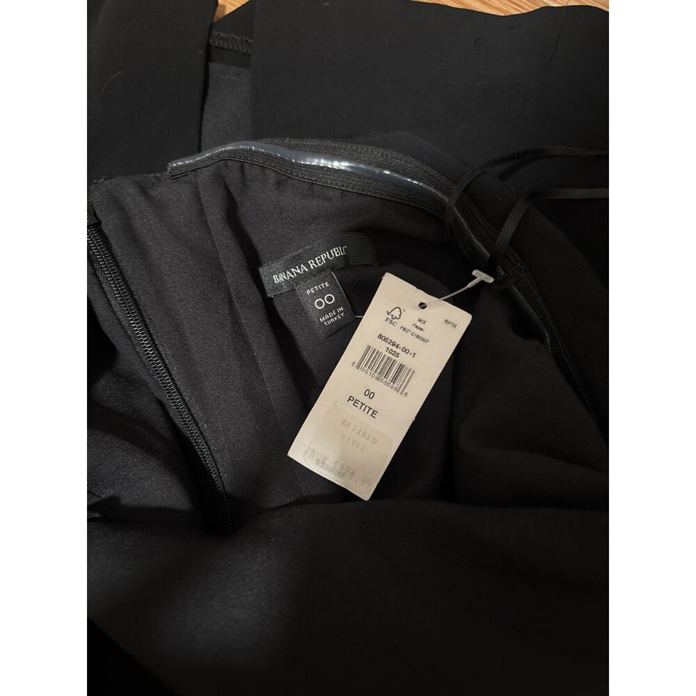Banana Republic Black Foldover Column Maxi dress Stretch 00 Petite - Picture 9 of 9